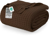 Utopia Bedding Brown 100% Cotton Waffle Blanket 300 GSM [King - 90x108 Inch] Soft Lightweight Breathable Bed Blanket for All Season Utopia Bedding