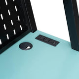 Merax Bunk Bed with Two Built-in Gaming Desks, USB Desktop Ports & Pegboard Organizer, Gaming Bunk Frame for Gamer, Full Size, Cloud Blue Merax