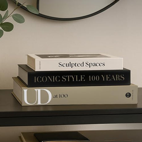 Aesthetic Decorative Books Set of 3 Designer Faux Books for Decoration to Enhance Mid Century Coffee Table Decor Bookshelf Mantle Shelf Console Table Entryway Décor Minimalist Fake Book Storage Box Upstart Decor