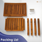 Upolana Teak Shower Bench, 20" Solid Wood Shower Stool Waterproof Shower Seat with Storage Shelf for Bathroom, Indoor & Outdoor Use Upolana