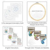 Louise Maelys 3 Sets Beetle Embroidery Kits for Beginners,Cross Stitch Kit for Adults,DIY Needlepoint for Starters Including Flowers Pattern, Hoop,Instruction and Threads