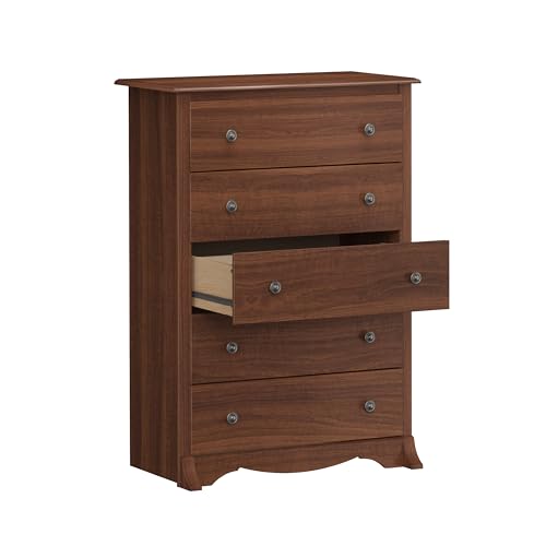 Prepac Sonoma Traditional 5-Drawer Tall Dresser for Bedroom, Functional Bedroom Dresser Chest of Drawers 16" D x 31.5" W x 45.12" H, Cherry, CDC-3345 - WoodArtSupply