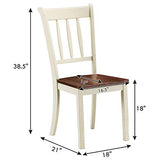 Giantex Wood Dining Chairs Set of 4, Solid Rubber Wood Armless Kitchen Chairs with Non-Slip Foot Pads, Easy to Assemble Dining Side Chair, Farmhouse Giantex