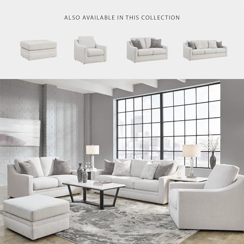Signature Design by Ashley Maitelynn Contemporary Sofa with Accent Pillows, Reversible Cushions and Sloped Arms, Light Gray Signature Design by Ashley