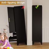 GAIOUS Steel Pantry Cabinet, 71" Metal Storage Cabinets with 2 Doors, 2 Adjustable Shelf and 2 Drawers, Freestanding Storage Cabinet for Bedroom, Kitchen, Home Office (Black) GAIOUS