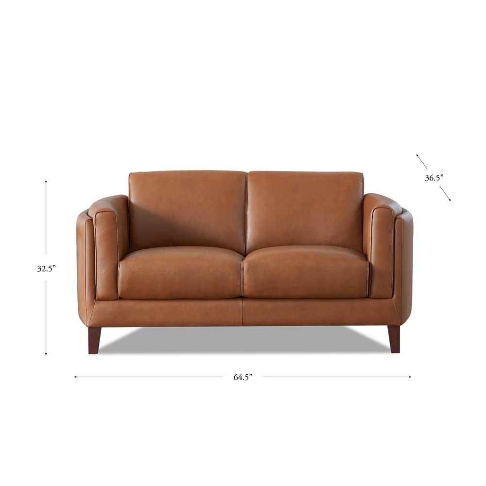 Hydeline Maui 100% Leather Sofa and Loveseat, Nutmeg Brown Hydeline