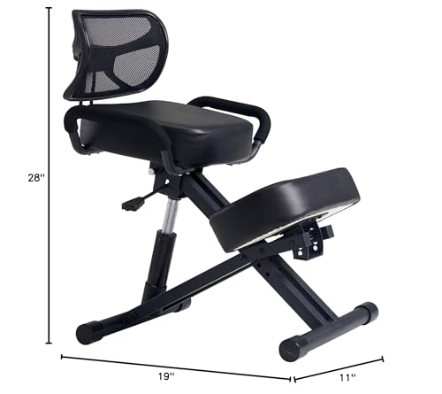 Master Massage Ergonomic Kneeling Chair with Back Support for Office -Posture Chair with Angled Seat and Backrest for Home and Office-Posture Correction Stool-Improve Your Posture Master Massage Equipment