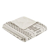 INK+IVY Rhea 100% Cotton Duvet Set Mid Century Modern Boho Design, All Season Comforter Cover Bedding Set, Matching Shams, King/Cal King, Geometric Clipped Jacquard Ivory 3 Piece INK+IVY