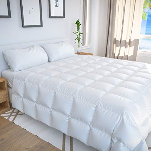 Bamboo Bay All Season Queen Size Comforter, 100% Viscose Made from Bamboo, Soft Quilted Down Alternative Duvet Insert with Corner Tabs, Breathable Cooling Bedding, 90 x 94 Inch Bamboo Bay