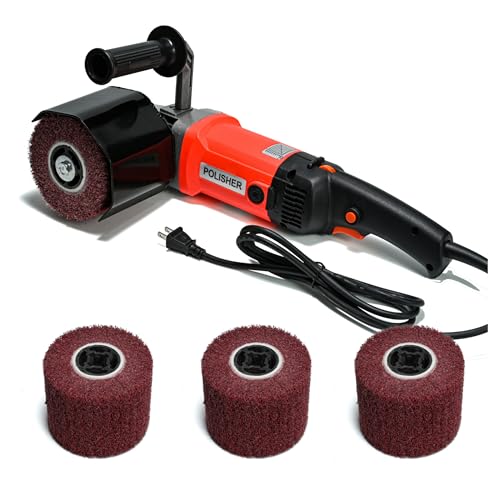 Handheld Electric Sander Tool, 8 Variable Speed Polisher, 1400W Polishing Machine, Surface Prep Burnishing Tool with 4 X 4.7” Polishing Wheel for Metal Stainless Steel Wood Ceramic Tiles WQV