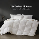 sleeprove Queen Size Down Comforter,Medium Weight All-Season Duvet Insert with 8 Loops,Luxury Noiseless Bedding Comforter,White,90"x90" sleeprove