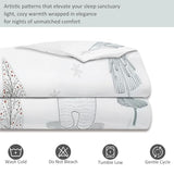 Aesthetic Duvet Cover Set White - Single 3-Piece Double-Sided Printed Bedding with Minimalist Bear Cartoon Design, Ultra-Soft Microfiber Quilt Cover with Zipper for a Calm Generic