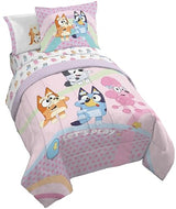 Jay Franco Kids Comforter Set Includes Sheets and Pillow Covers - Soft and Cozy Bed Set for Stylish Room Decor, Pink - Bluey 5 Piece Twin Size Bedding Jay Franco