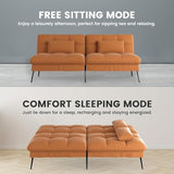 COMHOMA Convertible Sofa Bed,72″Fabric Couch with Adjustable Backrest,Loveseat Recliner Sleeper Living Room Furniture futon Set (Brown) COMHOMA