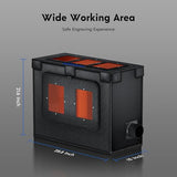 LONGER Laser Engraver Enclosure with Vent, 28.8x15x21.6 inches Laser Cutter Machine Protective Cover for Most Laser Engraving Machine Insulates Against Smoke and Odor Noise Reduction Eye Protection Longer