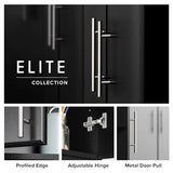 Prepac Elite 24" Storage Cabinet, Black Storage Cabinet, Bathroom Cabinet, Pantry Cabinet with 3 Shelves 16" D x 24" W x 65" H, BES-2464 Prepac