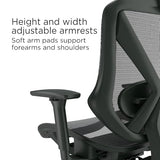 STAPLES Dexley Ergonomic Mesh Office Chair - Adjustable Height, Swivel Tilt, Lumbar Support, Black STAPLES