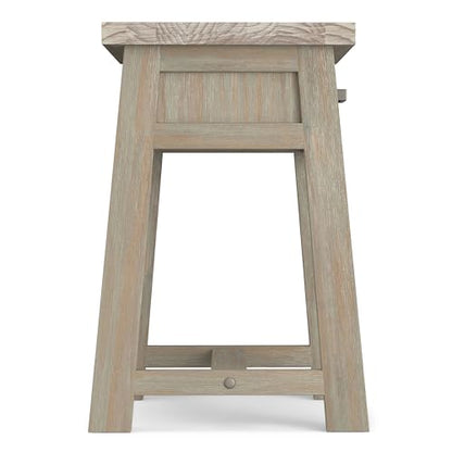 SIMPLIHOME Sawhorse SOLID WOOD 24 Inch Wide Modern Industrial Bedside Nightstand Table in Distressed Grey, For the Living Room and Bedroom - WoodArtSupply