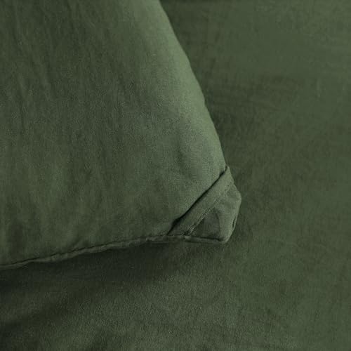 NTBAY Twin Comforter Set with Sheets, 5 Pieces Soft and Breathable Twin Bedding Set, Twin Bed in a Bag, Down Alternative Comforter Set Solid Color All Season, Kids Bedding Set, Olive Green NTBAY