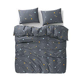Wake In Cloud - Space Comforter Set, 100% Cotton Fabric, Constellation Cute Star Rocket Astronaut Themed for Teen Kids Boys, 3 Pieces Bedding Set, Gray, Twin/Twin XL Size Wake In Cloud