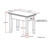 SIMPLIHOME Artisan SOLID WOOD 14 inch wide Rectangle Narrow End Side Table in Russet Brown with Storage, 1 Drawer, for the Living Room and Bedroom SIMPLIHOME