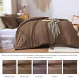 WRENSONGE King Size Comforter Set - 3 Pieces Brown Comforter Prewashed Soft Lightweight for All Seasons,Fluffy Down Alternative Comforter King Size with 2 Pillow Shams WRENSONGE