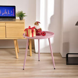AOJEZOR Side Table: End Table for Any Room - Round Side Tables for Small Spaces - Pink with 3 Legged AOJEZOR