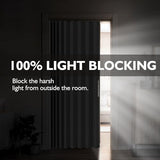 Jilron Accordian Door Curtain,Install Adhesive Track 100% Blackout Doorway Curtains,Suitable for Bedroom,Closet,Interior Room Divider,Gray 43" W×78" L,1 Piece Jilron