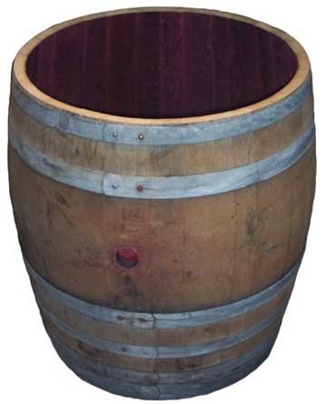 3/4 Wine Barrel Planter or Table Base 27" W x 30" H by Wine Barrel Creations Inc. 3/4 barrel