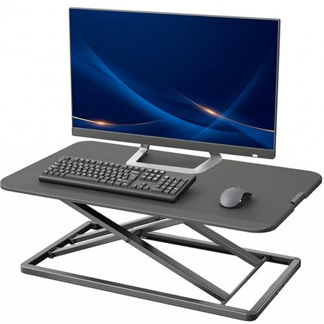 VIVO Economy Single Top Height Adjustable 29 inch Standing Desk Converter, Sit Stand Tabletop Monitor and Laptop Riser Platform Workstation, DESK-V000U VIVO