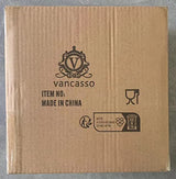 vancasso Sabine Canister Sets for Kitchen, Ceramic Kitchen Canisters for Countertop with Airtight Wood Lids, Large Flour and Sugar Containers for Coffee, Tea, Spice (Set of 3) vancasso