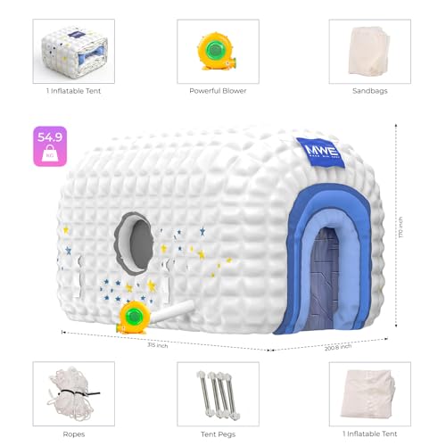 MWE Large Inflatable Nightclub 26x16x14Ft with Blower,Inflatable Party Tent Disco Cube, Air Cube House for Event Birthday Wedding Party,Quick Inflation and Storage Shelter (White, 26x16x14FT) MWE