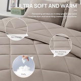 Love's cabin Twin Comforter Set Burlwood, 5 Pieces Twin Bed in a Bag, All Season Twin Bedding Sets with 1 Comforter, 1 Flat Sheet, 1 Fitted Sheet, 1 Pillowcase and 1 Pillow Sham Love's cabin