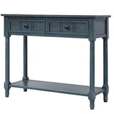 Harper & Bright Designs TREXM Daisy Series Console Table Traditional Design with Two Drawers and Bottom Shelf (Navy) Harper & Bright Designs