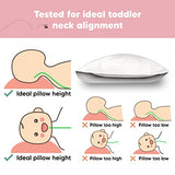 Toddler Pillow with Pillowcase - 13x18 My Little Dreamy Kids Travel Bed Pillows for Sleeping, Organic Cotton Small Pillowcase, Soft & Breathable, Machine Washable, Toddlers 2-5 Years Old (Soft White) KeaBabies