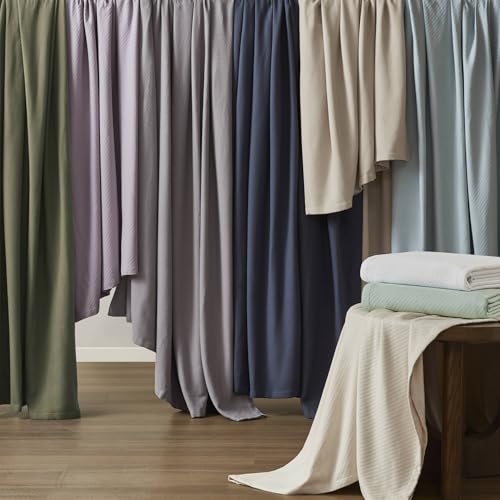 Madison Park Liquid Cotton Luxury Blanket Premium Soft Cozy 100% Ring Spun Cotton For Bed , Couch or Sofa, King, Sea Foam Madison Park