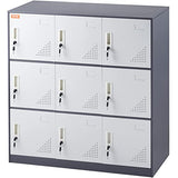 VEVOR Metal Locker for Employees, 9 Doors Storage Cabinet with Card Slot, Gray Steel Employee Lockers with Keys, 66lbs Loading Capacity Office Storage Lockers for Office, Home, School, Gym VEVOR
