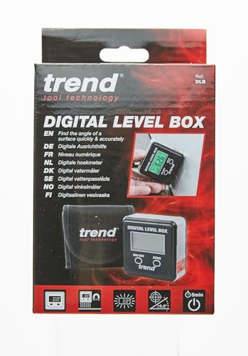 Trend Digital Level Box and Angle Finder (Magnetic Base & LCD Display) for Woodworking and Accurate Table/Miter Saw Angle Setting, Black, DLB TREND