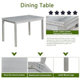 KEIKI 5-Piece Standard Height Dining Table Set with Rectangular Table and 4 Upholstered Chair, for 4 Person, Crystal Decoration Wooden Table Set, Easy Assembly, for Kitchen, Dining Room, Silver Grey KEIKI