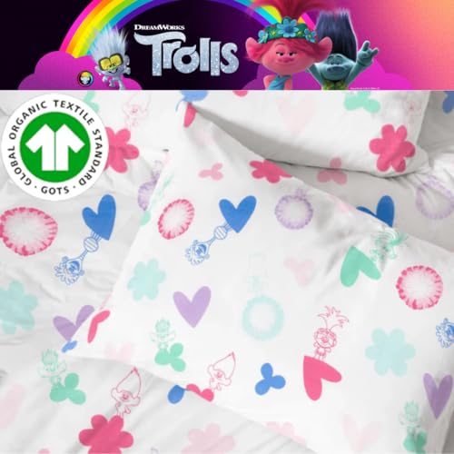 DreamWorks Trolls Kids Luxury Bedding Super Soft Premium Cotton 3 Piece Sheet Set, Twin, (Officially Licensed Product) by Franco Franco