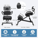 Ergonomic Kneeling Chair with Backrest & Lumbar Support, Adjustable Height Desk Chair with Wheels & Thick Cushion, Ideal for Office & Work from Home, Support Upright Sitting & Relieve Back Pain Generic