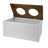 Casual Home 603-15 Wooden Storage Stand Pet Feeder, Two-Tone (Warm Brown, White), One Size Casual Home