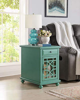 Martin Svensson Home Elegant Power Chairside End Table, 24 in x 16 in x 25 in, Antique Teal Martin Svensson Home
