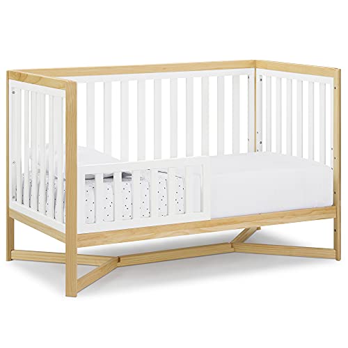 Delta Children Tribeca 4-in-1 Baby Convertible Crib, Bianca White/Natural - WoodArtSupply