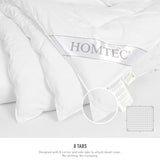 HOMTEC Duvet Insert Cotton Comforter King Size White Down Alternative Fill Duvet Insert 100% Cotton Shell Quilted Fluffy Comforter Lightweight All Season 8 Corner Tabs Durable Breathable Noiseless HOMTEC
