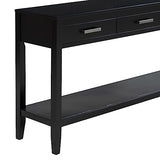 Merax Entryway Console Table with Storage, 3 Drawers Design/Wood Frame/Behind Couch & Sofa, Black Merax