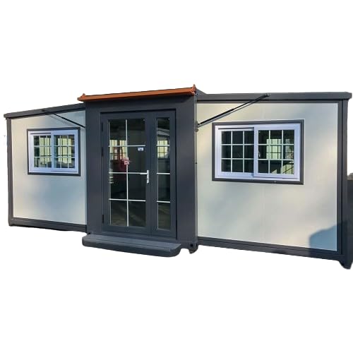 Fast Build 40 Ft 20 Ft Prefab Container Expandable House Modern Mobile Prefabricated Home 3 Bedroom with Kitchen (40FT, Simple White Gray) - WoodArtSupply