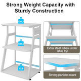 Natwind 23.6"x19.7" Large Printer Stand,3 Tier Printer Table with Charging Station, Rolling Cart with Adjustable Storage Shelf for Home Office Organization, Stand for Heat Press,3D Printer (White)