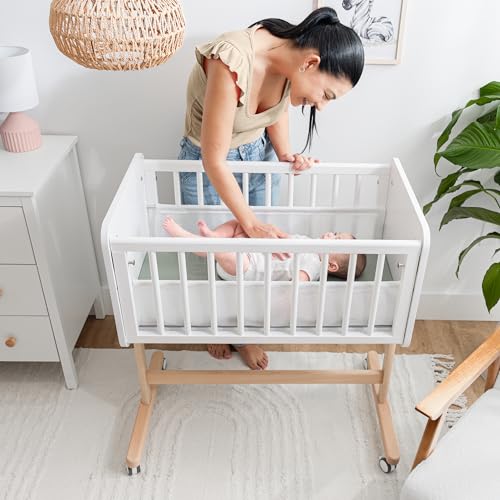 Comfy Cubs Wooden Bedside Bassinet Sleeper - Safe and Stylish Baby Crib - Ideal Baby Sleeper Bed Crib for Newborns and Infants - Perfect Nursery Essentials for Babies - WoodArtSupply