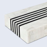 Handicrafts Home Large Decorative Storage Box with Lid – Black White Modern Storage Box, Remote Control Organizer for Coffee Table, Console & Living Room Decor – Mono Sprint 12 x 6 x 2 Handicrafts Home
